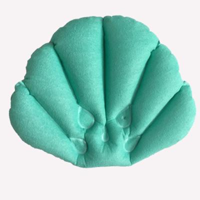 Comfortable Shell Shape Terrycloth Covering Support Head and Neck Inflatable Bath Bathtub Pillows