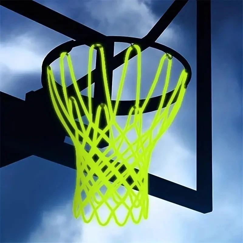 50CM Standard Selvlysende Basketballnett Grønt Fluorescerende Basketballnett Selvlysende Barnas Basketballkurvnett 1 stk