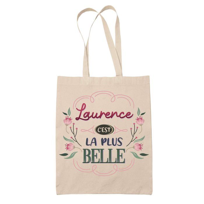 Sac cabas - PLANETEE - Laurence la plus belle - Jute - Imprimé en France - Grande contenance