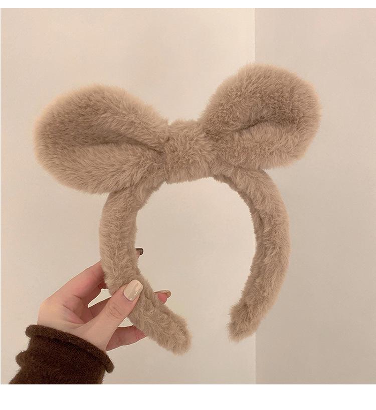 2024 Cute Cartoon Plush Headband for Women - Makeup, Hair Clip & Tie