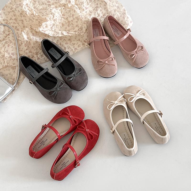 Designer Elegant Bowknot Ballerina Women's Flat Round Toe Comfort Slip-On Ladies Loafers Leather Single Mules Shoes