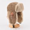 Winter Thick Lei Feng Hat for Men Women Windproof Warm Ear Protection Cycling Hat Plush Adhesive Cloth Chain Cotton Hat