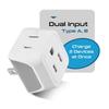 Philippines Travel Adapter Plug by Ceptics American 3 Pin Polarized 2 Pole Type A Dual Input Ultra Compact Perfect for Cell Tablets and Camera