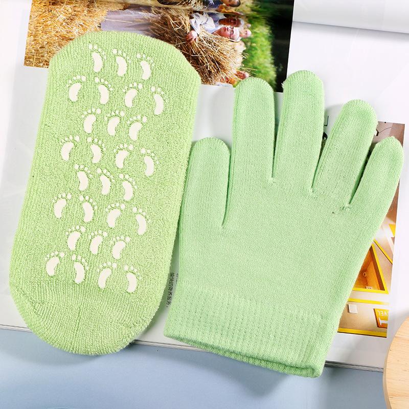 

Силиконовые увлажняющие носки-маска многоразовые отшелушивающие защитные перчатки против трещин инструменты для удаления сухой омертвевшей кожи уход за руками и ногами зелёный