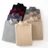 New Cashmere Sweater High Lapel Neck Pullover Solid Color Loose Knitting