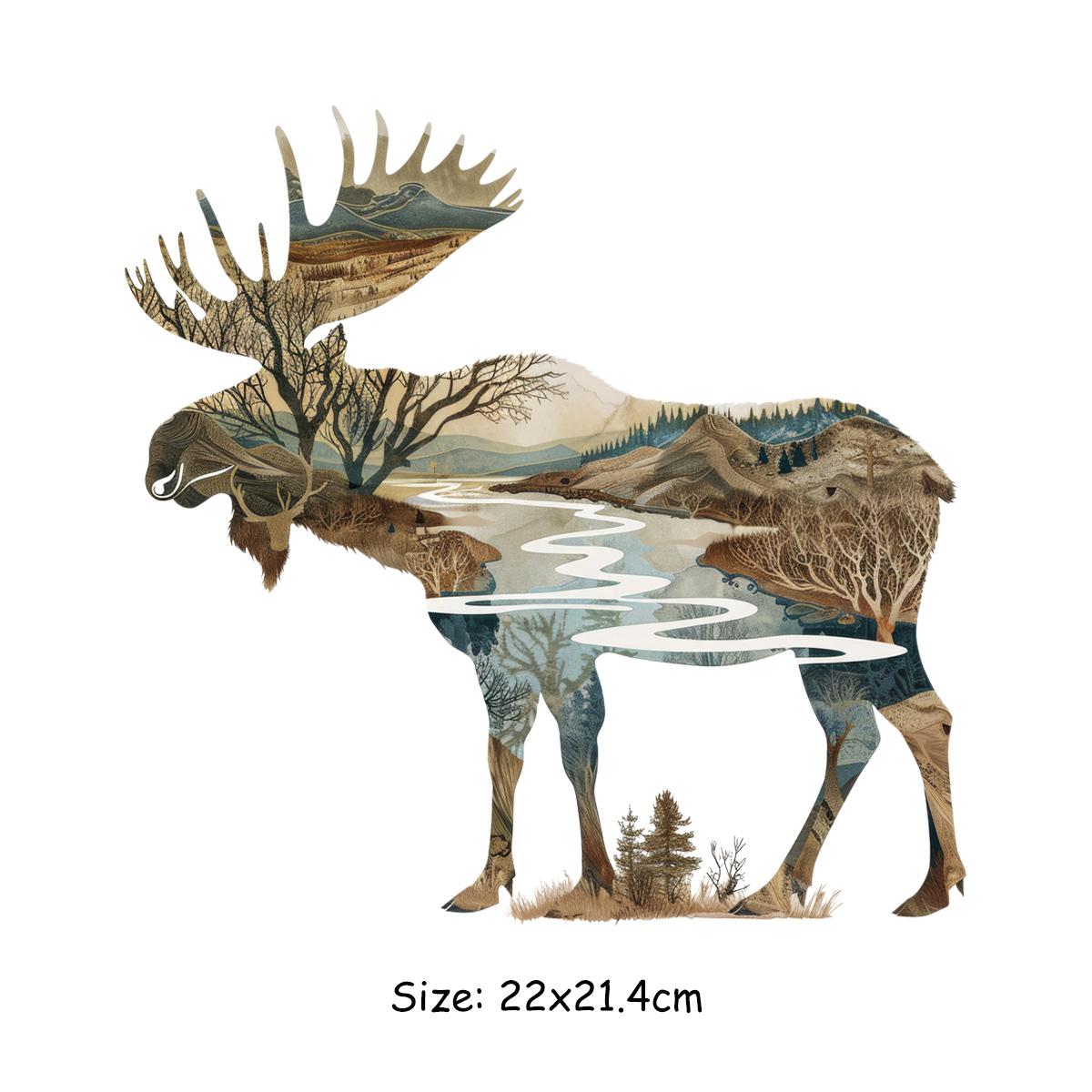 

Силуэт лося Термонаклейка Виниловые толстовки с капюшоном Термонаклейки для одежды своими руками Футболки Парчи Ropa Термонаклейка