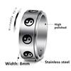 8MM Men's 304 Stainless Steel Tai Chi Rotating Decompression Ring