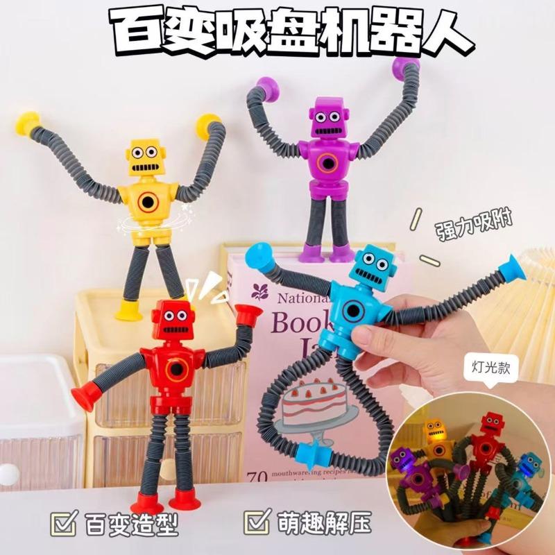 Luminous and Ever-changing Suction Cup Giraffe Telescopic Tube Toy Children's Educational Decompression Toy Cartoon Decompression Toy