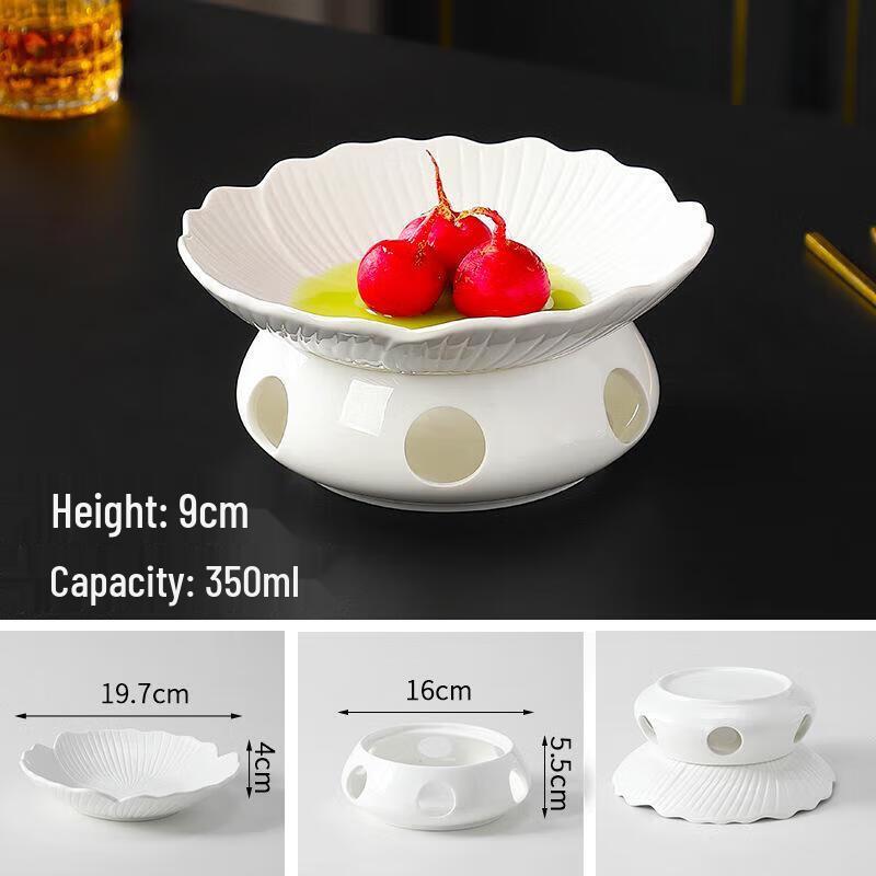Huihuang High-End Ceramic Flower Plate Warmer Set
