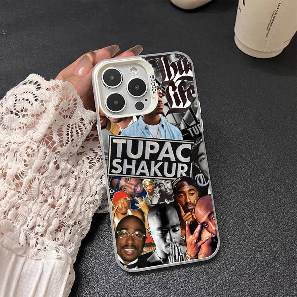 Rapper 2Pac Singer Tupac Cover For iPhone 17Air 16 15 14 13 12 11 Pro Max X XS XR Plus Colorful Silver Phone case