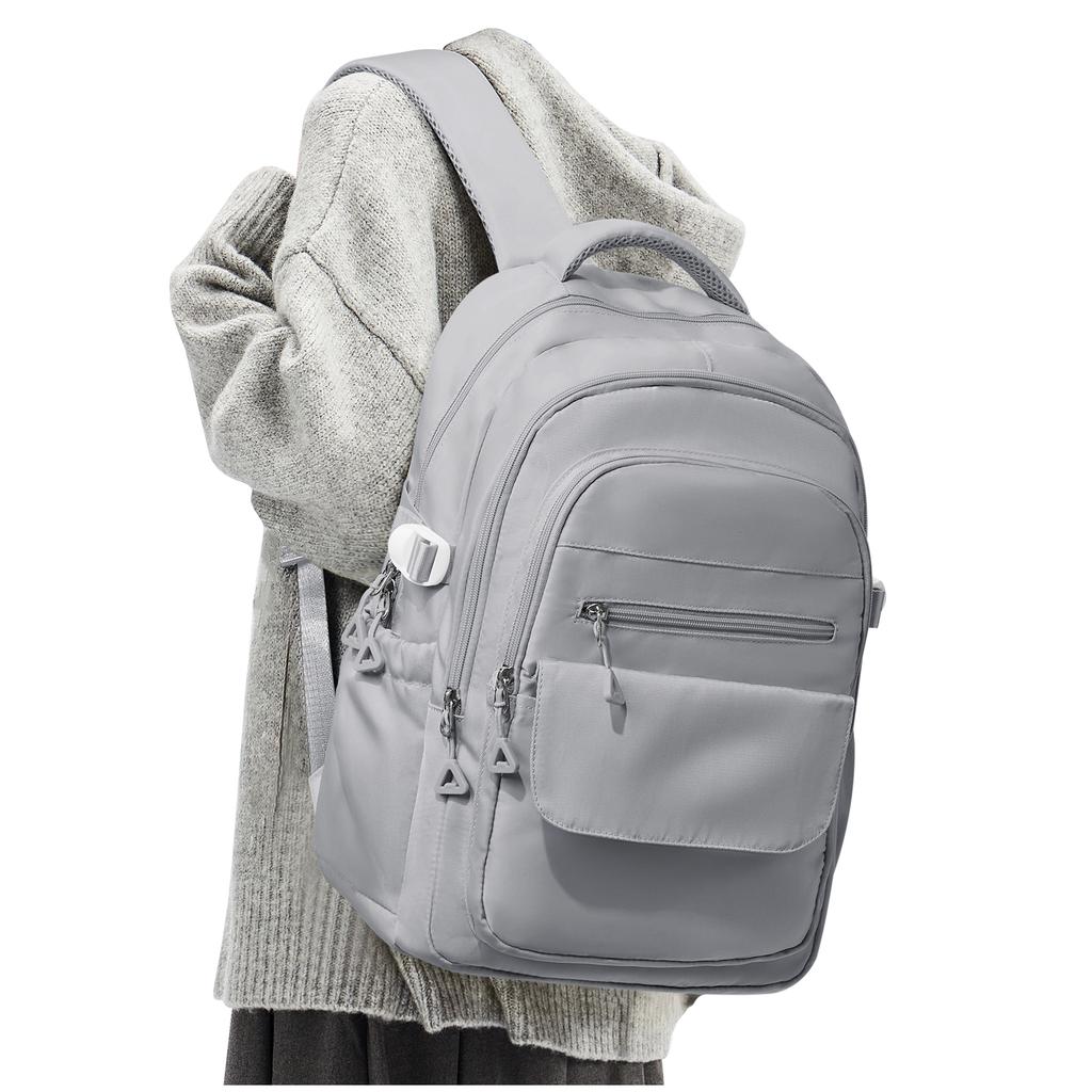 Elegant White Japanese-Style Backpack for School Girls Boys Travel Backpack Laptop Backpack Casual Daypack, Bags for Travel