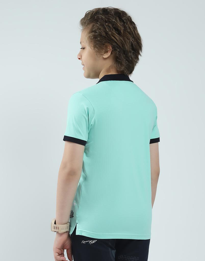 MONTE CARLO Boys's Regular Fit Printed Polo Half Sleeve T-Shirt