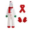 Kids Girls Boys Xmas Snowman Jumpsuit Scarf Gloves Sets Children Christmas New Year Cosplay Costumes Kindergarten Performance Role Play Outfit