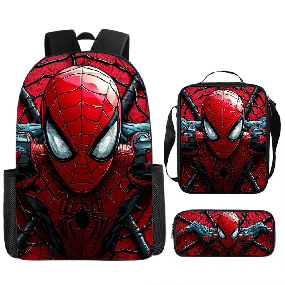 Spider-Man Schoolbag Three-piece Set Student Large-capacity Storage Backpack Outdoor Portable Backpack