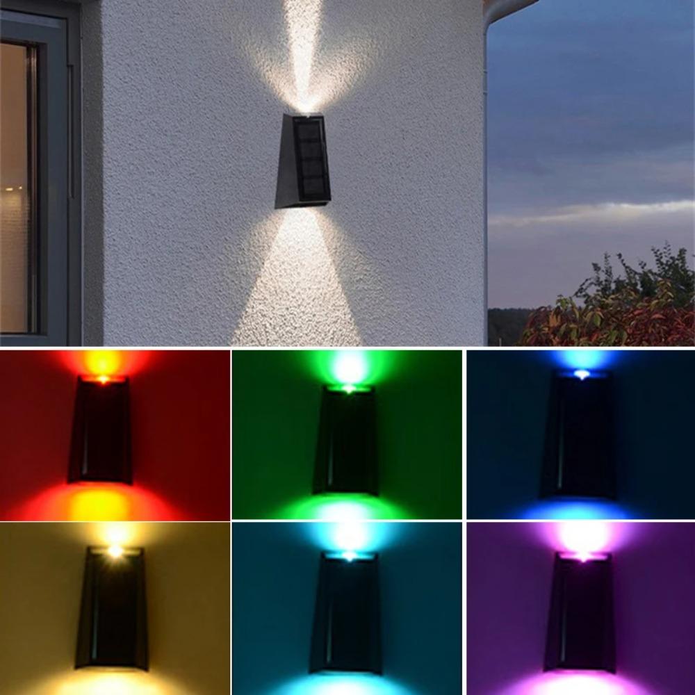 Decoration Solar wall lamp Led solar lights Color Changing Waterproof Wall Lamp Solar Lighting For Walkway Fence Stairs
