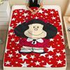 1PC Mafalda Print Flannel Blanket, High Quality All Seasons, Home Decor, Warmth and Comfort, Perfect for Christmas Gifts