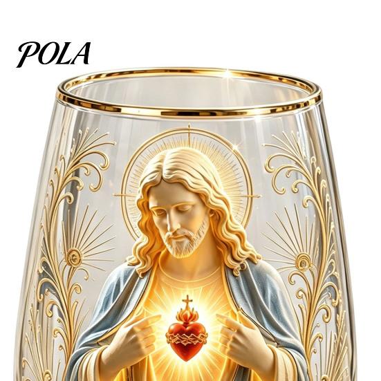 High-quality Glassware Faith Glass Cup, Lead-Free Transparent Mug, with Religious Themed Cup Gold Electroplated Edges, Stylish Christian Detailed