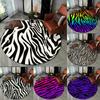3D Colorful Zebra Stripe Print Pattern Round Carpet Rug for Living Room Bedroom Child Playroom Decor,Pet Area Rug Non-slip Mat