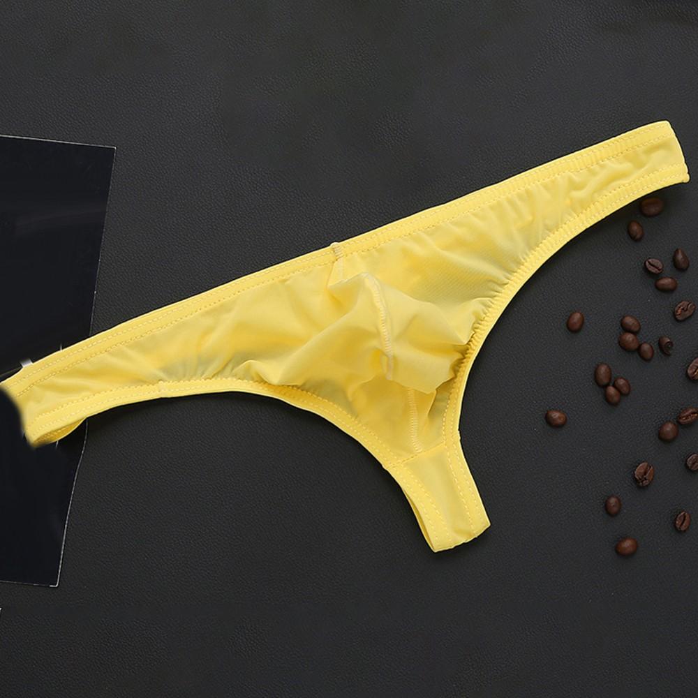 Men Sheer Thong Underwear Low Rise Stretch Bikini G-String T-Back Sexy Briefs