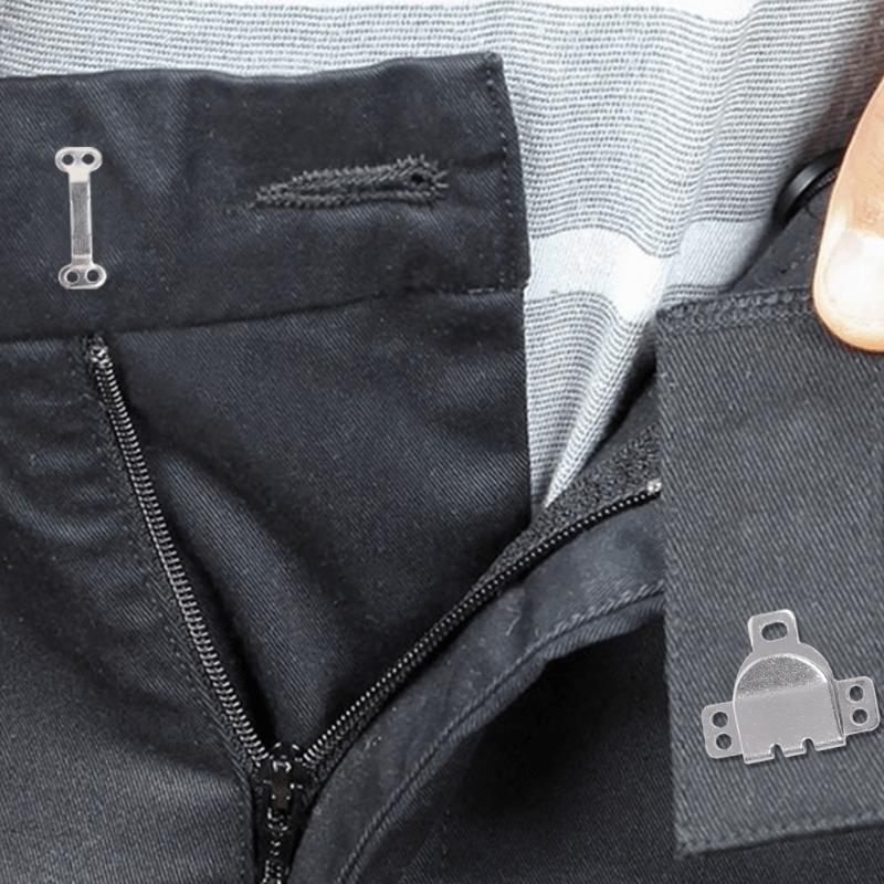 10Pcs Silvery/Black Metal Trousers Suit Pants Hook Button Skirt Trousers Garment Invisible Hook DIY Pants Adjustment Buckle Sewi