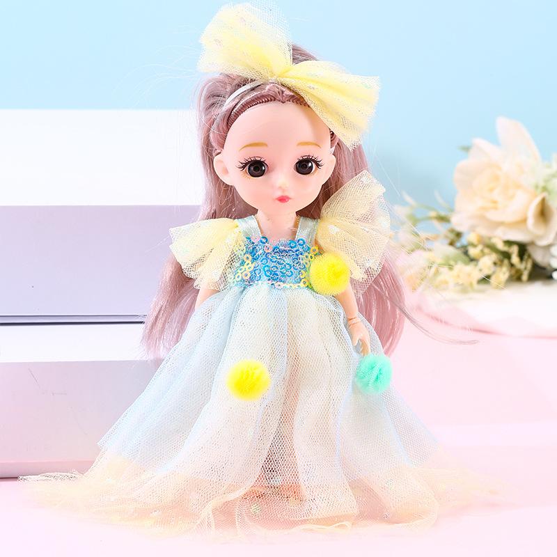 Color Light Doll Xiao Mengmeng Traje de Princesa Vestido de Niña Vestir 13 Articulaciones Muñeca de 6 Pulgadas Juguete Casa de Juego