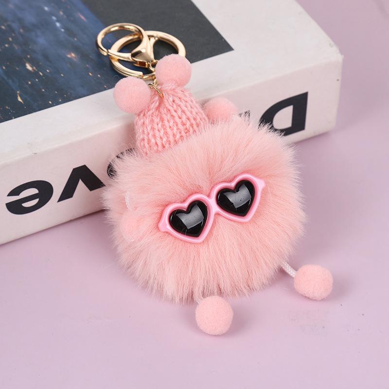 1PC Elfin Cute Backpack Charm Multicolor Plush Handbag Decoration Small Briquettes Keychain Key Chains