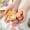 20g Flower Mini Moon Cake Mold Hand-pressed Household 30g Moon Cake Fondant Mold Pastry Baking Accessories 1 Barrel 6 Stamps
