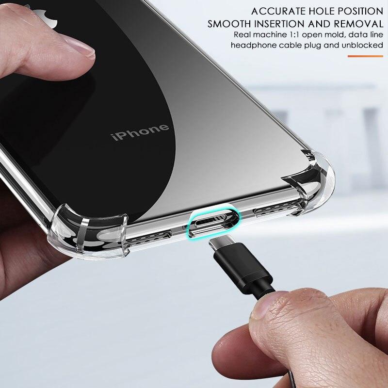 Shockproof Case for iPhone 13 11 Pro 12 Mini X Xr Xs Max 8 7 Plus 6 6s SE 2020 Transparent Cases Coque Silicone Back TPU Cover