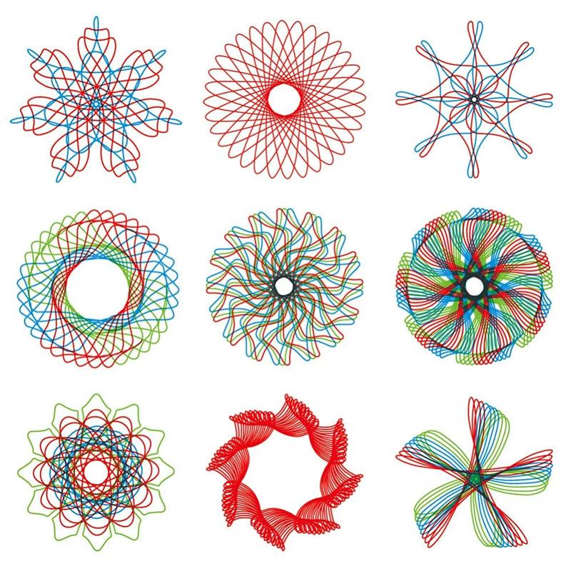 Funny Spirograph Drawing Toys Set Interlocking Gears & Wheels Geometric Ruler Drawing Accessories Creative Educational Kids Toy