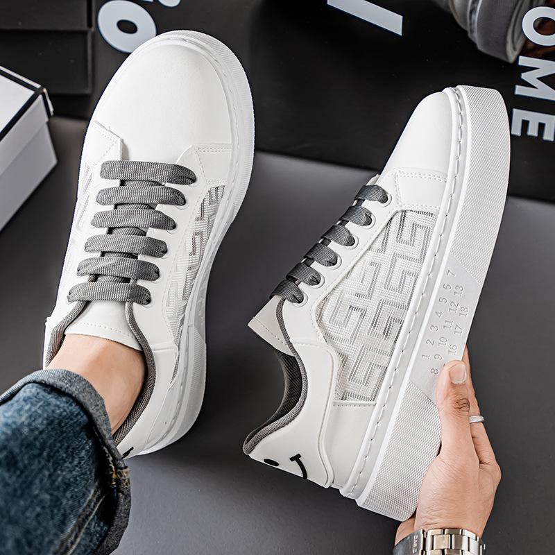 

Мужская обувь Дышащая обувь из сетки с полыми отверстиями Маленькие белые туфли Мужская трендовая спортивная и повседневная обувь на толстой подошве Мужская 44