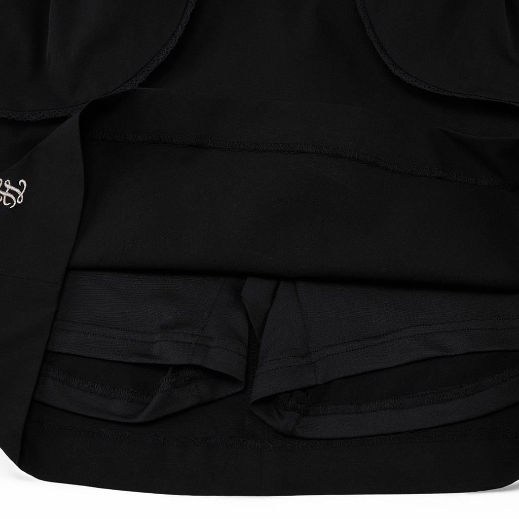 FAIRLIAR GOLF Lace-Trimmed Flap Skirt (Black)
