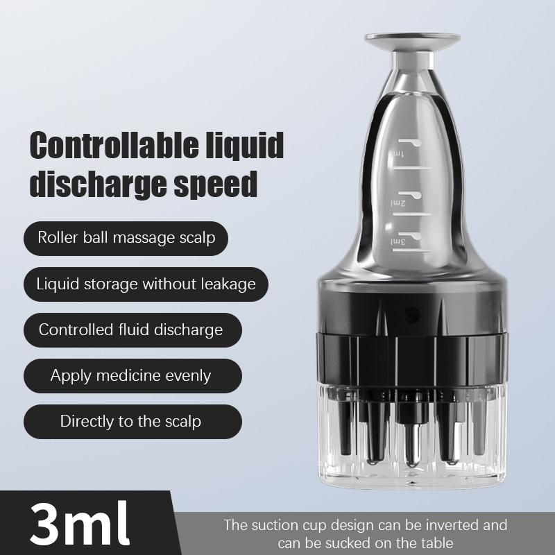 Šestijehelní aplikátor na pokožku hlavy Tekutý hřeben Kořeny vlasů Medicína Hřeben Vlasy pro růst vlasů Sérum s olejem Vyživující masážní přístroj