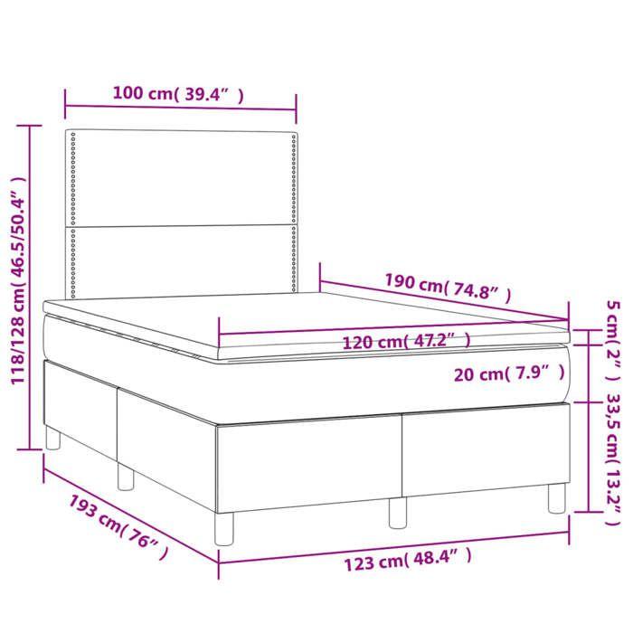 VidaXL Slatted Bed Base with Mattress, Upholstered Bed, Double Bed, Adult Bedroom Interior Bed, Modern, 3269991