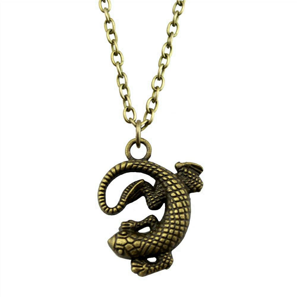 Chinese Dragon Pendant Necklace Mythical Creature Lucky Charm Jewelry 45cm or 70cm Long Chain