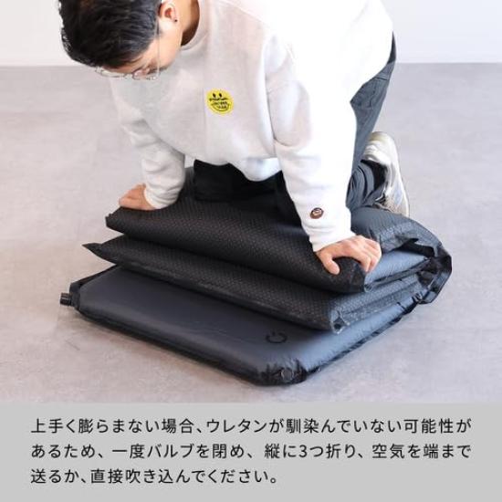 Car Camping High Density Automatic For Comes with Storage Easy For Emergency 202cm x 76cm x Gray [Quick Camp] Mat, Single, Inflatable, Urethane,