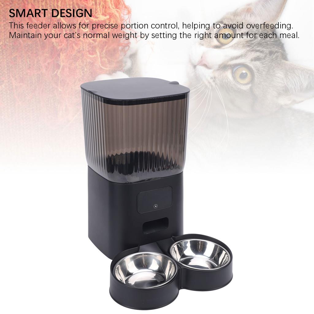 Automatic Cat Feeder Remote Control Timed Auto Pet Feeder Portion Control Smart Cat Food Dispenser for Home