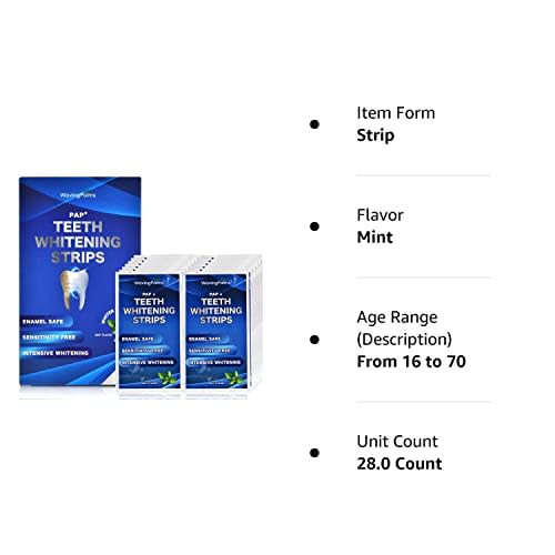 Teeth Whitening Strip, 28 Sensitivity Free Whitening Strips, Peroxide Free, 14 Treatments for Teeth Whitening, Professional and Safe Teeth Whitening S