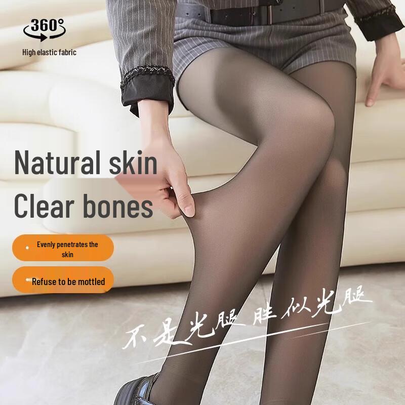 Langsana Fleece-Lined Sheer Black Thermal Tights