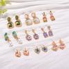 Love Pearl Earrings Gradual Change Enamel Butterfly Earrings Fringed High-end Niche Design Personalized Flower Earrings