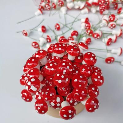 Miniatures Artificial Foam Mushroom Garden Fairy Bonsai Plant Pot Mushroom Resin Craft Decor for DIY Micro Decorations Supplies