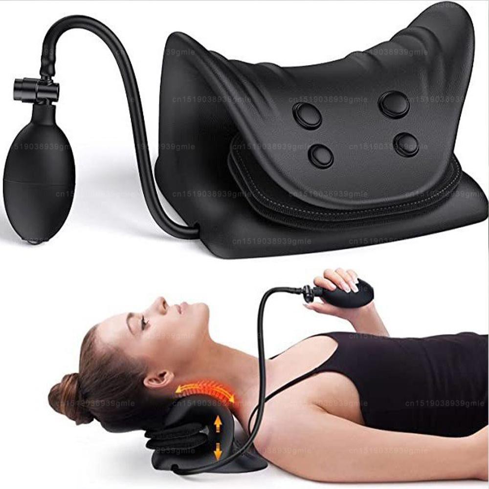 Neck Massage Pillow Relaxer, Cervical Traction Device for Tmj Pain Relief and Cervical Spine Alignment Adjustable Neck Stretcher