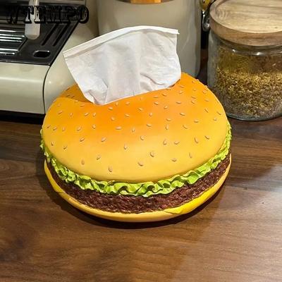 Kreativní krabička na kapesníky ve tvaru hamburgeru Retro Domácí Obývací pokoj Vtipná Stolní Dekorativní Ozdoba Držák na kapesníky