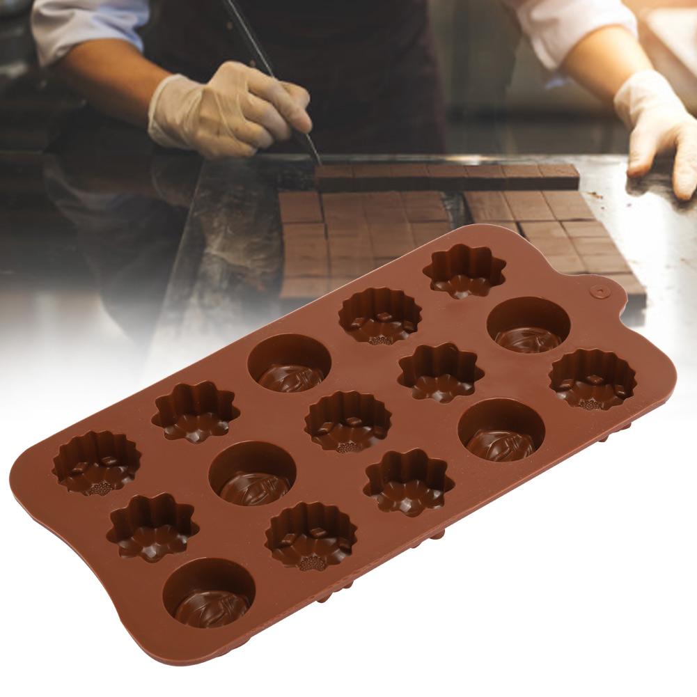 2 Stück 15 Gitter Wunderschöne Blumenform Silikon Kuchenform Schokoladenform DIY Backwerkzeug Zubehör