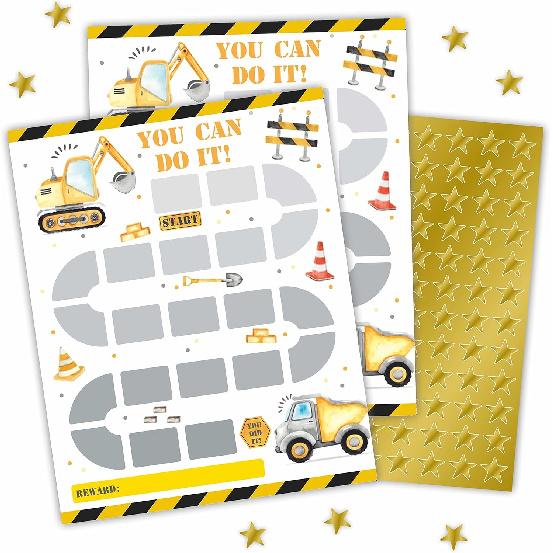 Таблица поощрений для экскаватора, Таблица стимулов на стройке, Таблица положительного поведения, Таблицы обязанностей, Домашние задания, Посещаемость, Для обучения или семьи