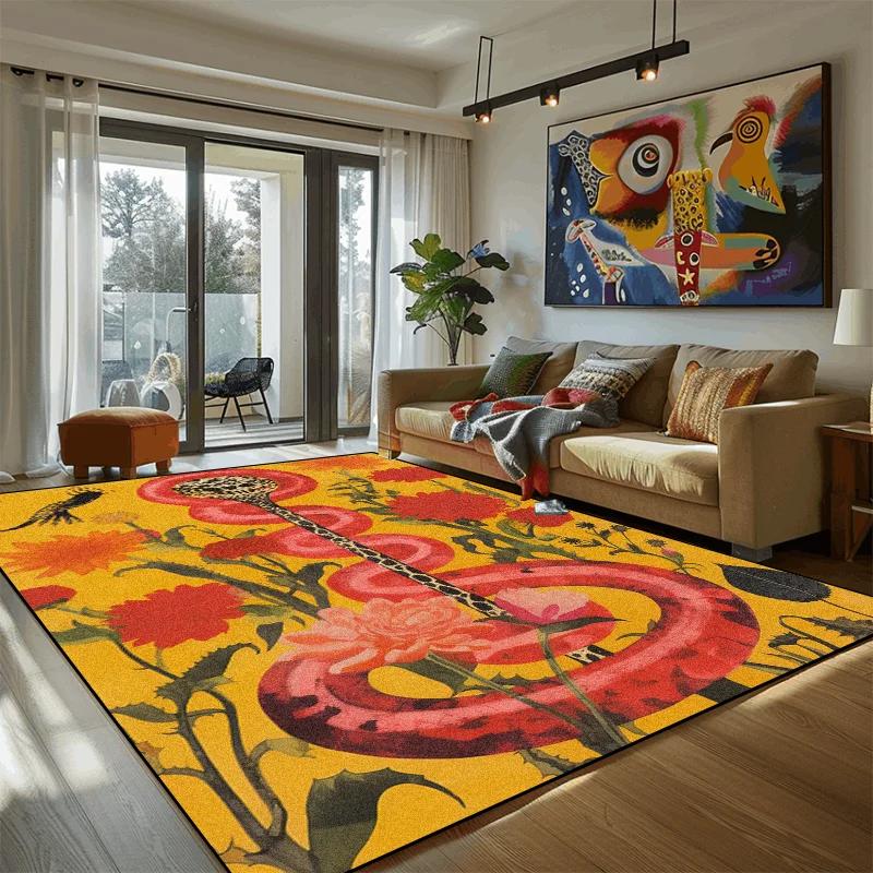 

Абстрактний Вінтажний Килим для Вітальні Розкішний Квітковий Декор Кімнати Килими для Спальні Протиковзкий Приємний до Шкіри Килимок для Підлоги у Ванній Кімнаті Прати 60*90cm