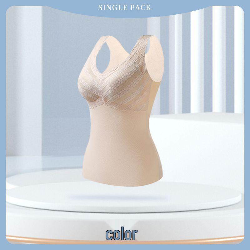 

Женский бесшовный жилет на флисовой подкладке с нагрудными вкладышами - Теплое и ветронепродуваемое нижнее белье L: 80-100 lbs