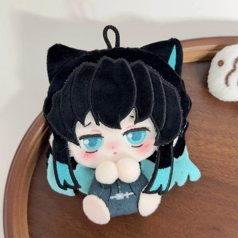 Demon Slayer 2.5D Cotton Plush Doll Keychain Tanjiro Giyuu Tokitou Muichiro Kanroji Mitsuri Anime Stuffed Pendant Collectible Gift for Fans Home Decor
