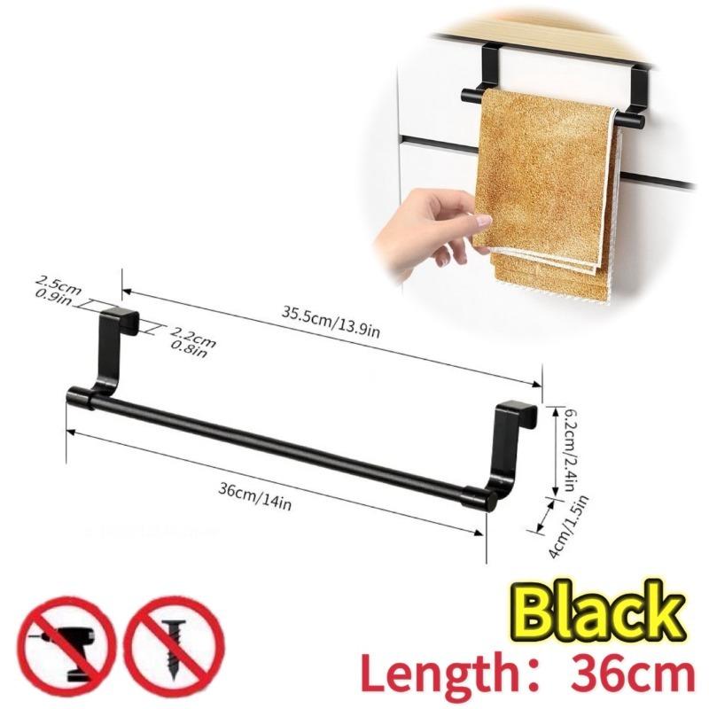 1/2pcs Stainless Steel Towel Bar Cabinet Door Towel Hanging Bar Stainless Steel Bathroom Kitchen Cabinet Door Towel Wipe Rack