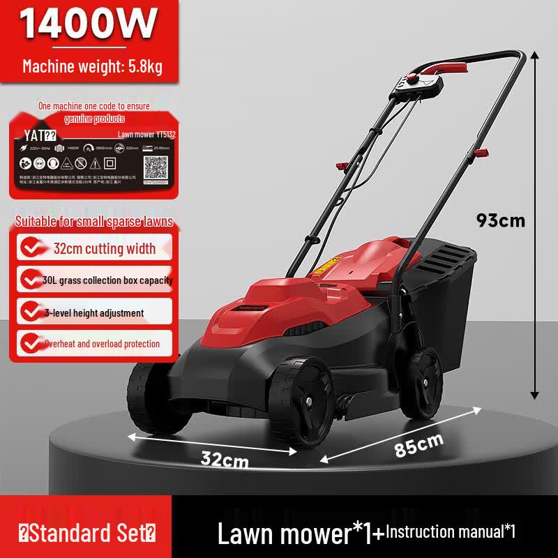 YAT 220V Electric Push Lawn Mower & Trimmer