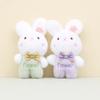 Adorable Plush Bunny Keychain With Bow Short Plush Rabbit Stuffed Animal 15cm